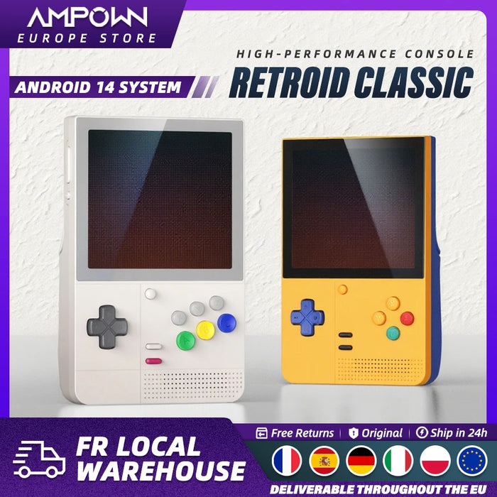 Retroid Pocket Classic Handheld Game Console – 3.92" AMOLED Touch Screen, 6GB RAM, 128GB, Snapdragon G1 Gen2, Android 14, 5000mAh, Wi-Fi 5