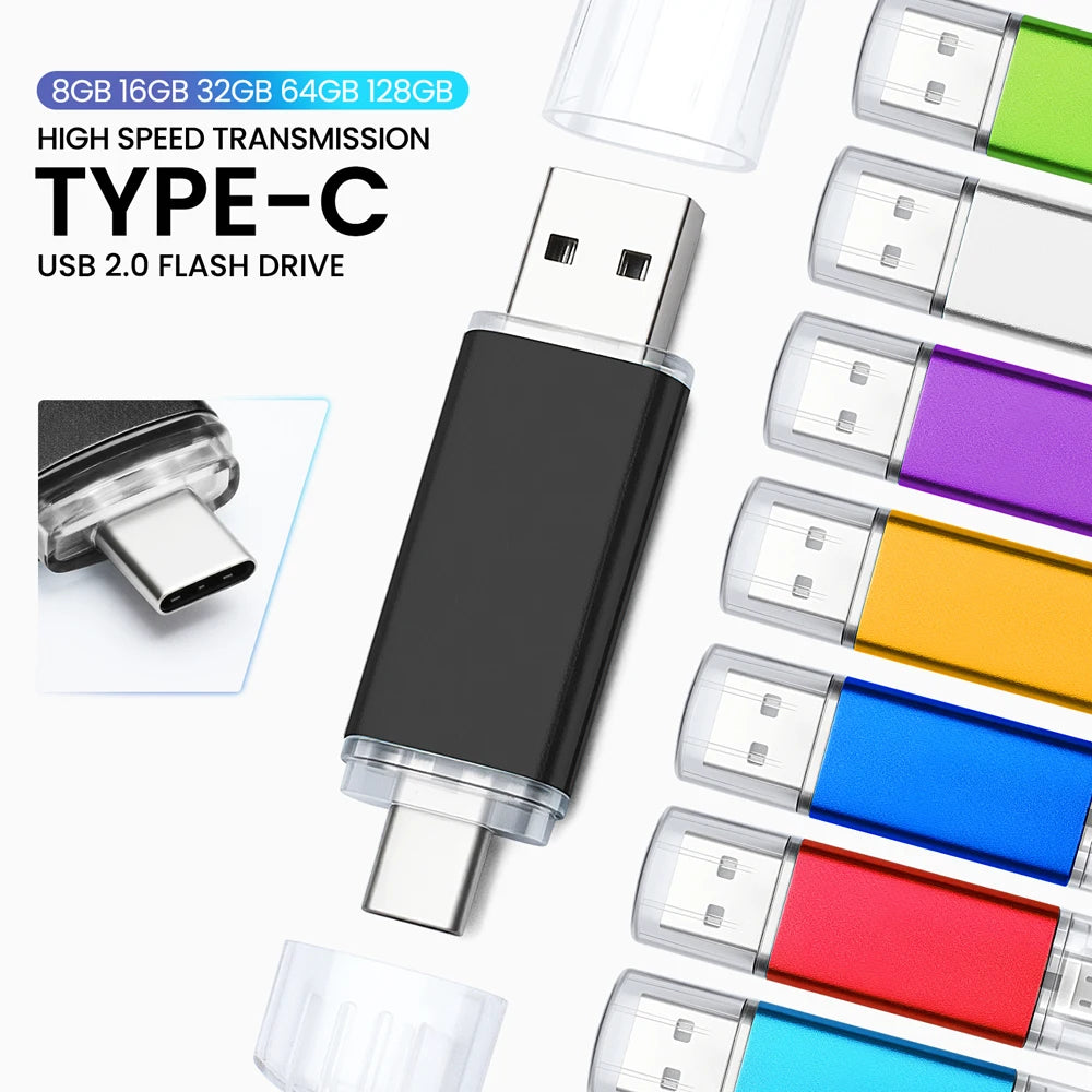 USB C Thumb Drive 64GB, USB2.0 to USB Type-c Flash Drive High-Speed Transmission Memory Stick for Mac pro,Samsung Galaxy,iPad PC