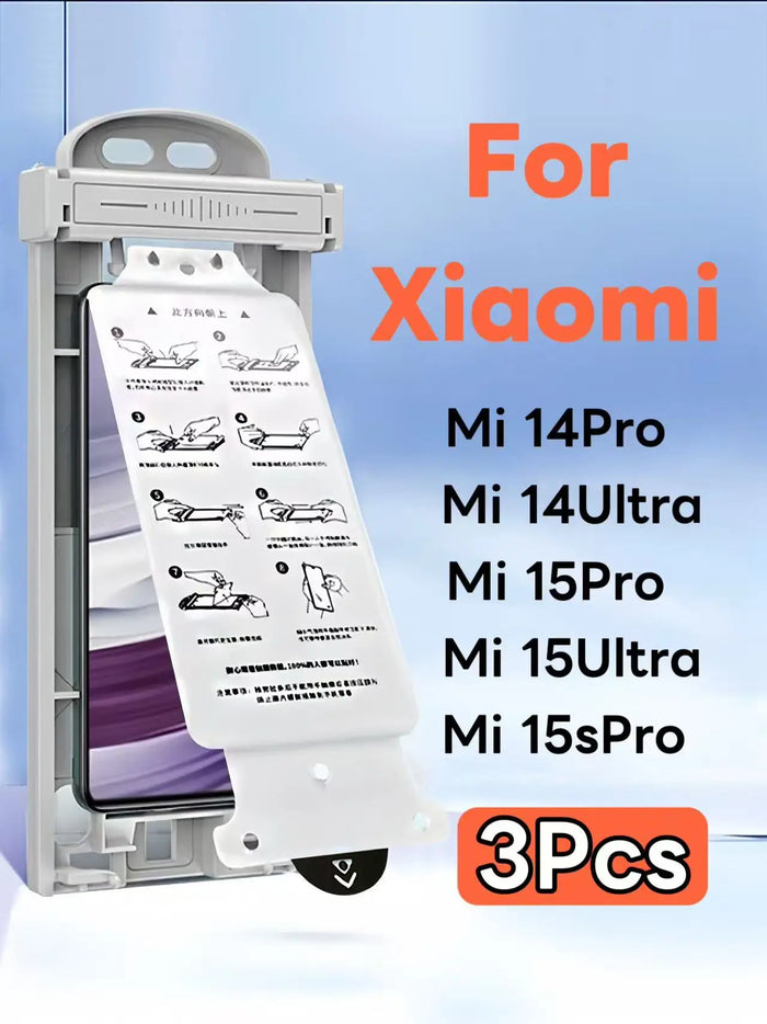 Xiaomi Screen Protector – Pack of 3, Ceramic Film, HD, Anti-Scratch, Auto-Alignment Kit, for Xiaomi 14 Pro / 14 Ultra / 15 Pro / 15 Ultra / 15s Pro – Not Tempered Glass