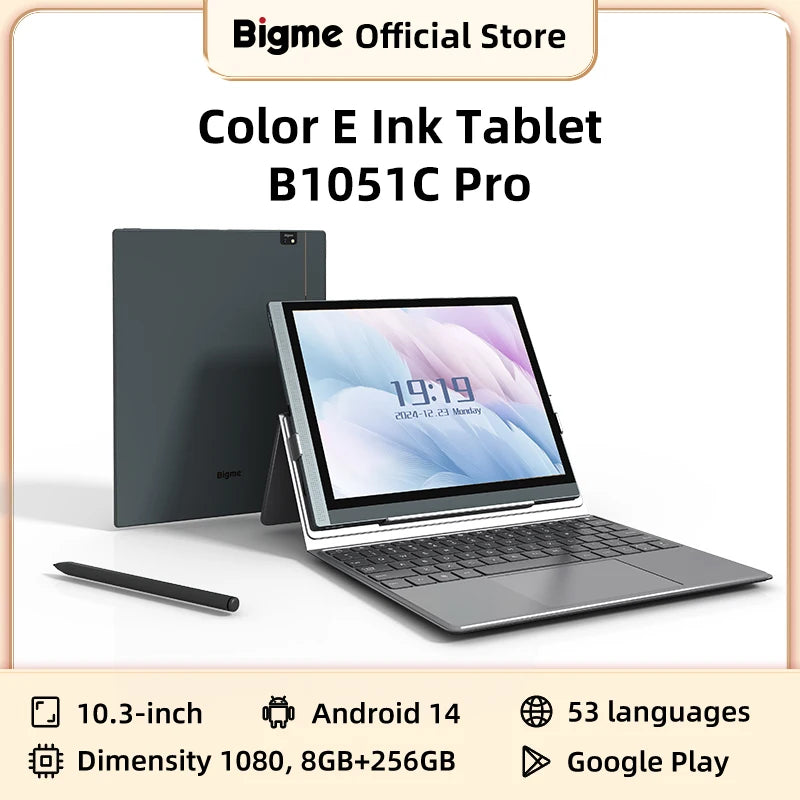 Bigme B1051C 10.3" Color E-Ink Tablet – Android 14, Kaleido 3 300PPI, Lite/Standard/Pro (4GB–8GB, 64GB–256GB), Stylus, Wi-Fi 6, Google Play