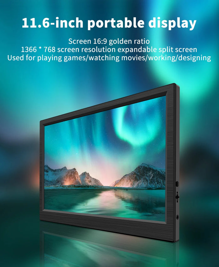 Second screen Gaming Extended 11.6 Inch Display For Switch/PS4/Xbox/Raspberry Pi