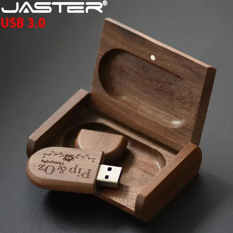 JASTER Wooden USB 3.0 Flash Drive – 4GB / 8GB / 16GB / 32GB / 64GB / 128GB, Natural Wood (Bamboo, Red Wood, Carbonized, Maple, Walnut), CE Certified, with or without Box – Unique Gift