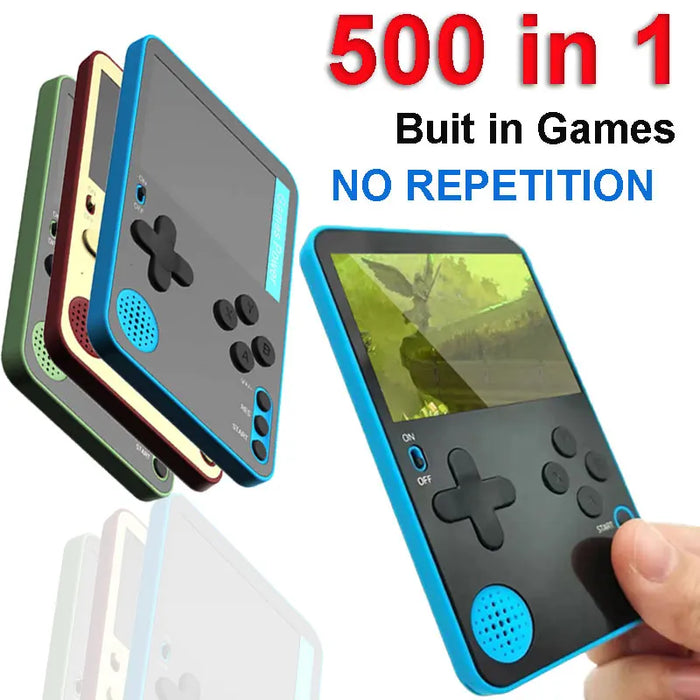 Mini Retro Handheld Game Console – 2.4" LCD Screen, 500 Classic Games, Bluetooth, Rechargeable, Ultra-Thin 6.5mm, Gift for Kids & Adults