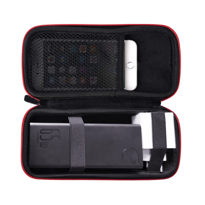 Hard EVA Power Bank Carrying Case – Fits Baseus 65W 20000mAh, Shockproof & Waterproof, Zipper Closure, Carabiner, Cable Pocket, Velvet Lining, 230x110x50mm, Black/Gray