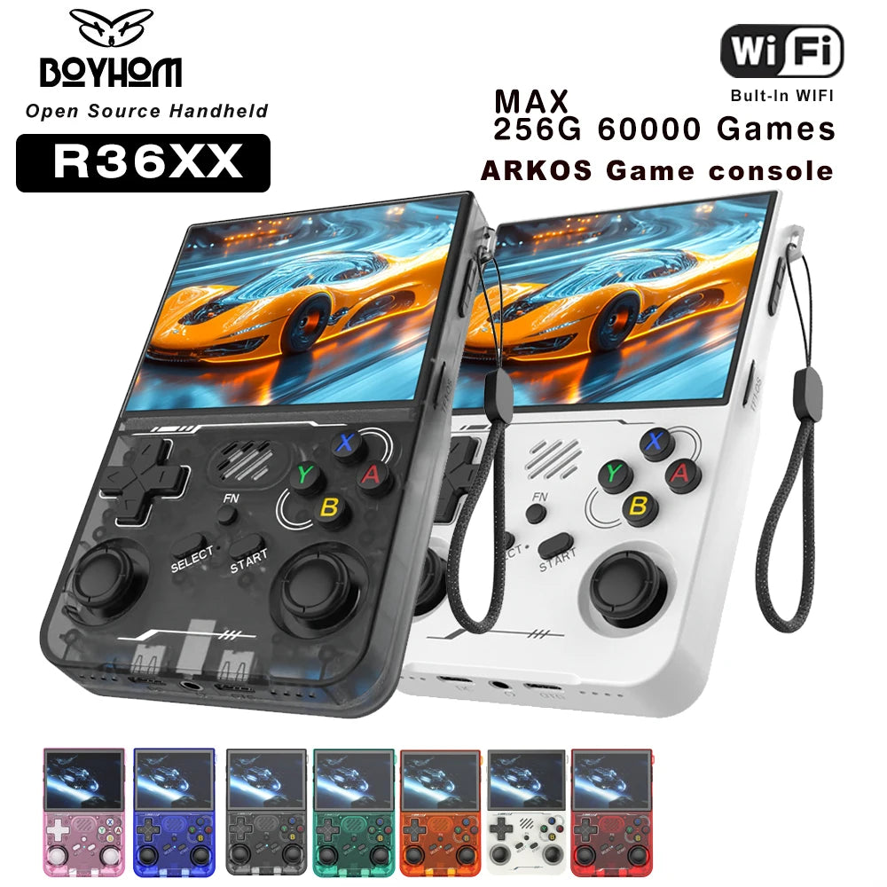 BOYHOM R36XX Retro Handheld Game Console – 3.5" IPS Screen, 15,000+ Games, 64GB/128GB/256GB, Wi-Fi, Linux ArkOS, PS1/PSP/N64/GBA